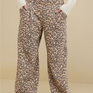 Aerie Animal Print Wide-Leg Sweat Pants